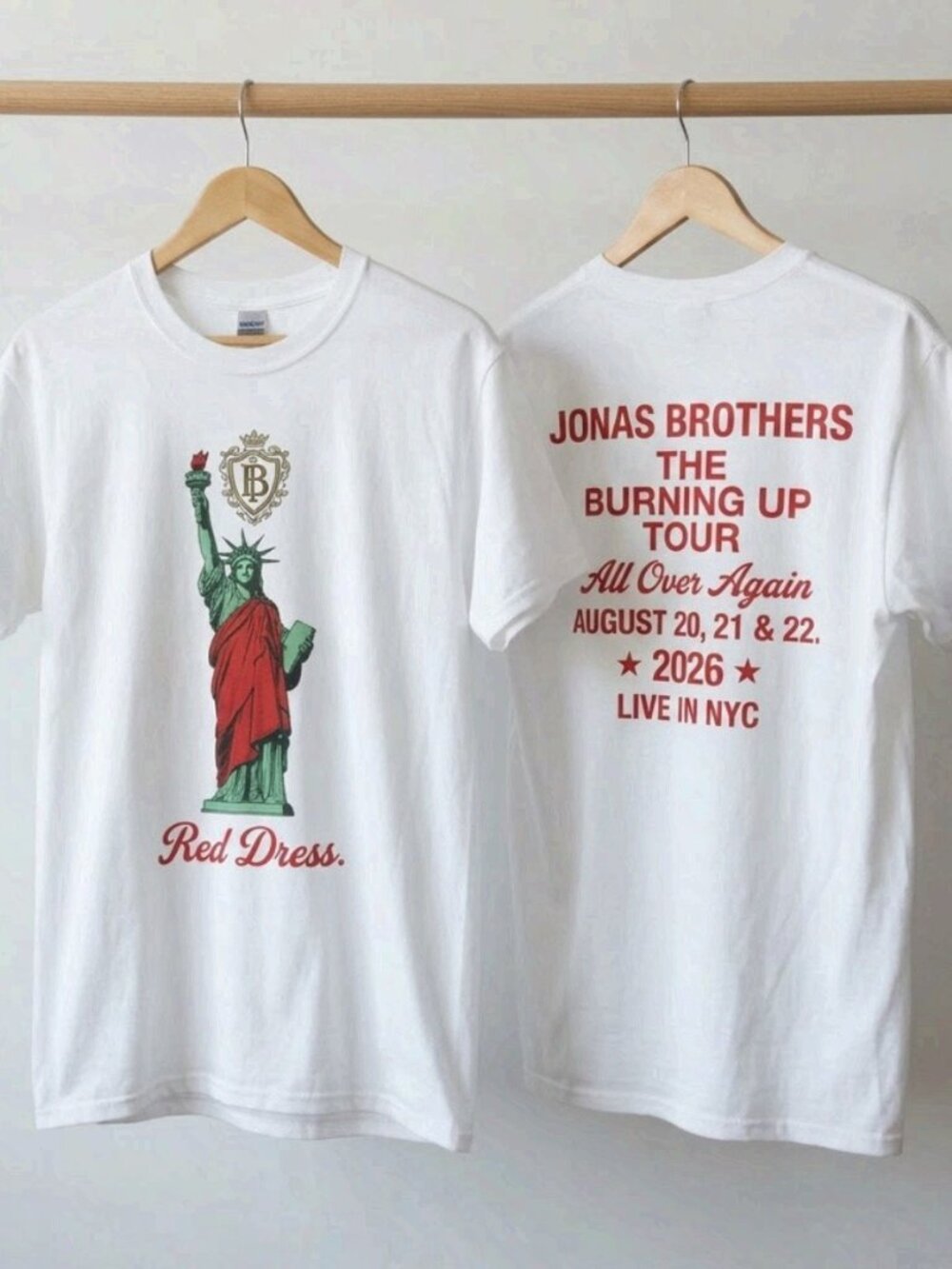 Jonas Brothers Burning Up Tour 2026 NYC T-Shirt Reprint